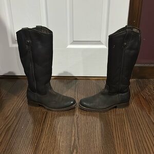 Frye dark brown leather Melissa button Sherpa lined tall riding boots sz 6